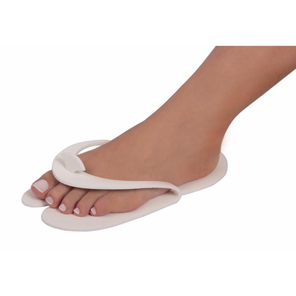 Chinelo Descartável branco em EVA, pacote com 10 pares